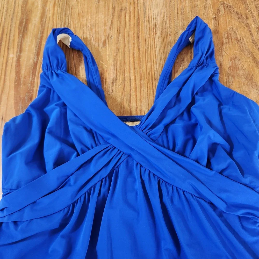 Lands' End Women's‎ Royal Blue One Piece Swimsuit Dress Sz 18W Beach Vacation